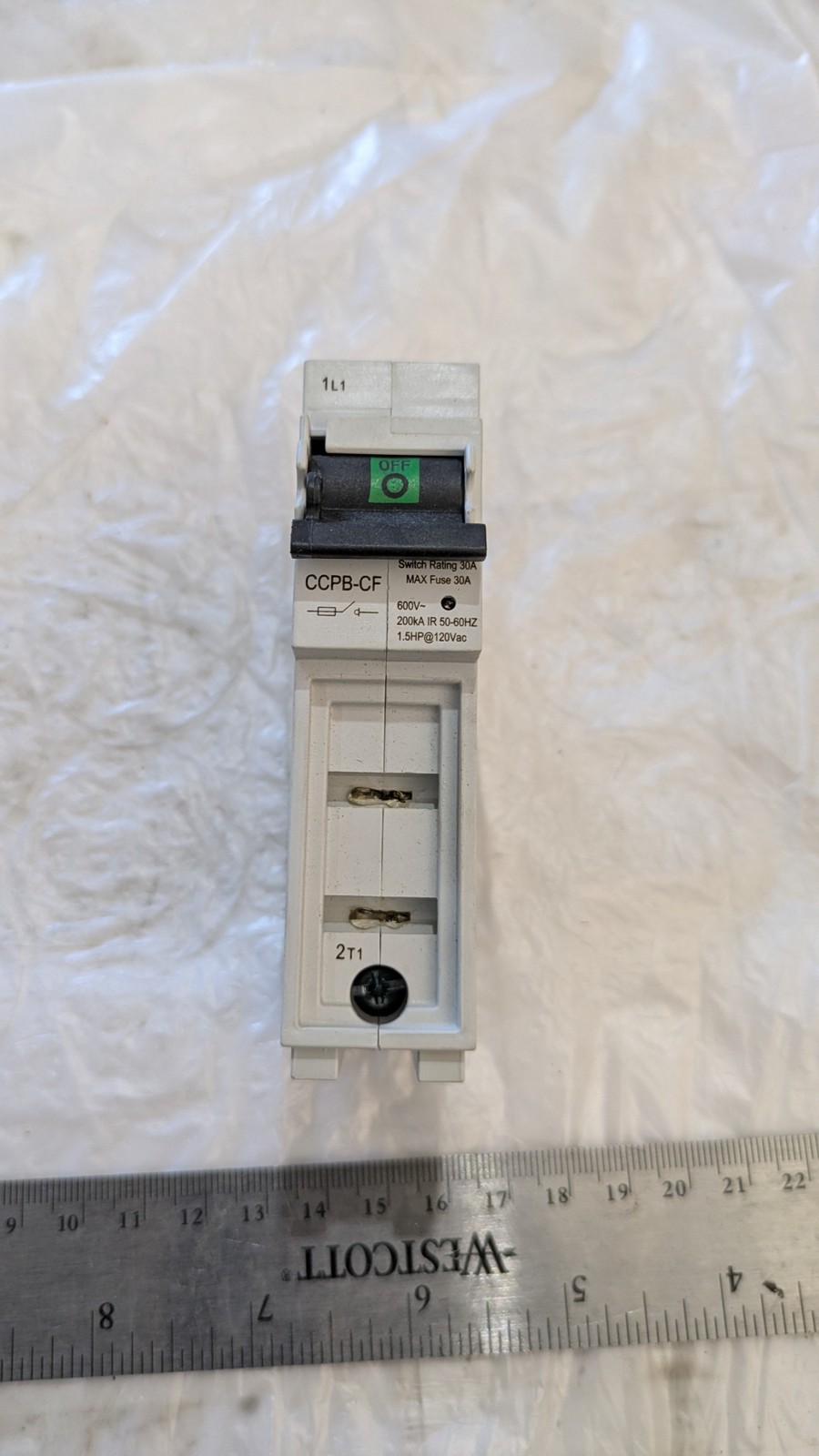 COOPER BUSSMANN CCPB-1-30CF 30A 600V 200KA 50-60HZ 1.5HP 120VAC