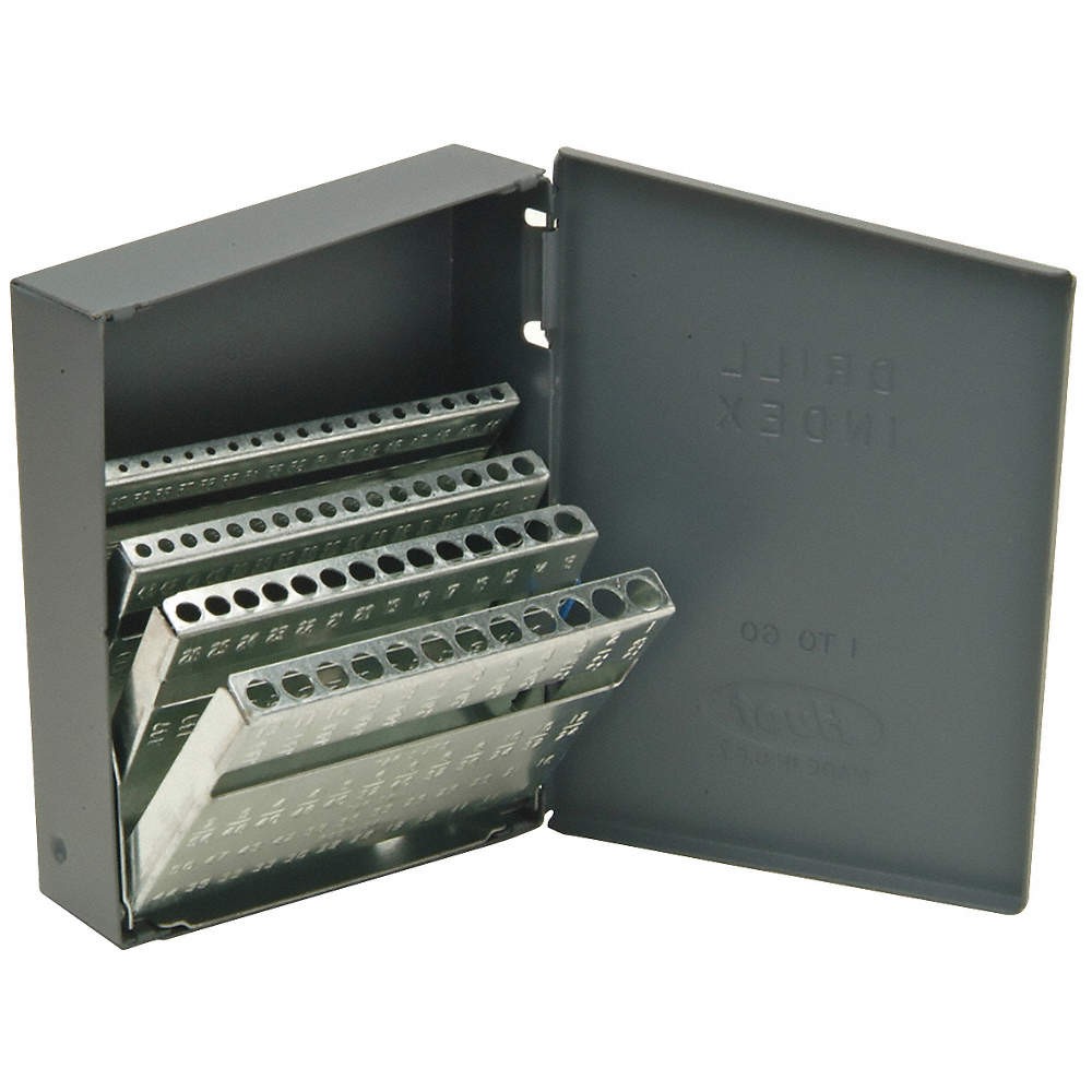 HUOT 10600 Drill Bit Case,Jobber Length,60pc 18DU51