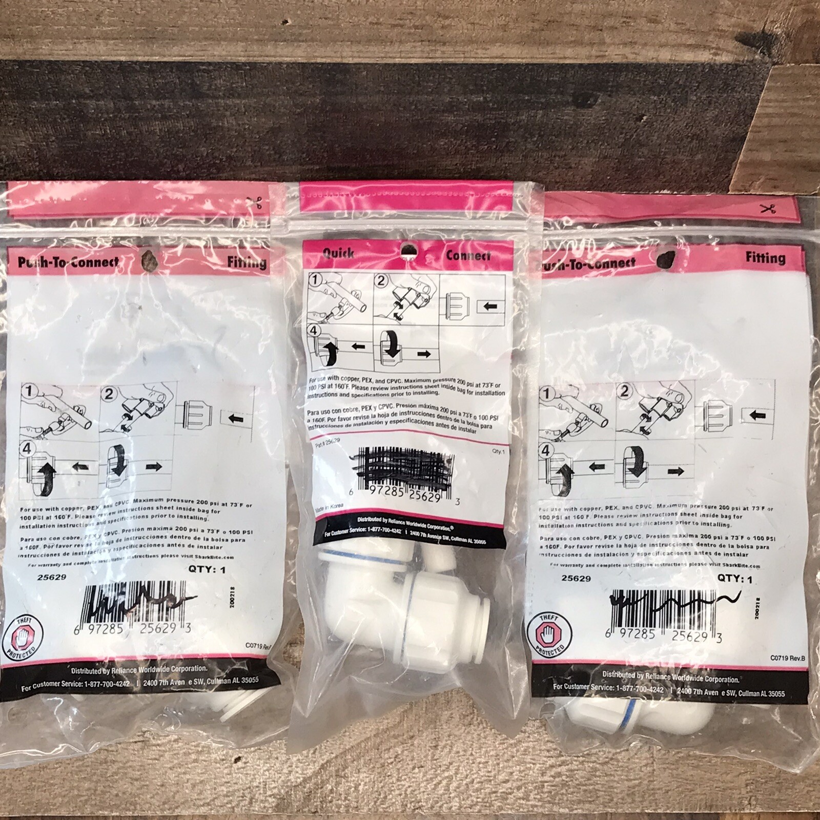 SharkBite 25629 200 PSI Push-to-Connect Union Elbow 1/2 x 1/2 Dia. in. *Lot Of 3