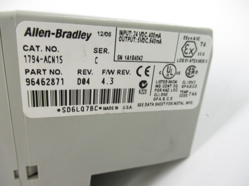 INDUSTRIAL SPARE PART 1794-ACN15 SER. C F/W 4.3 24VDC REV. D04 NSNP