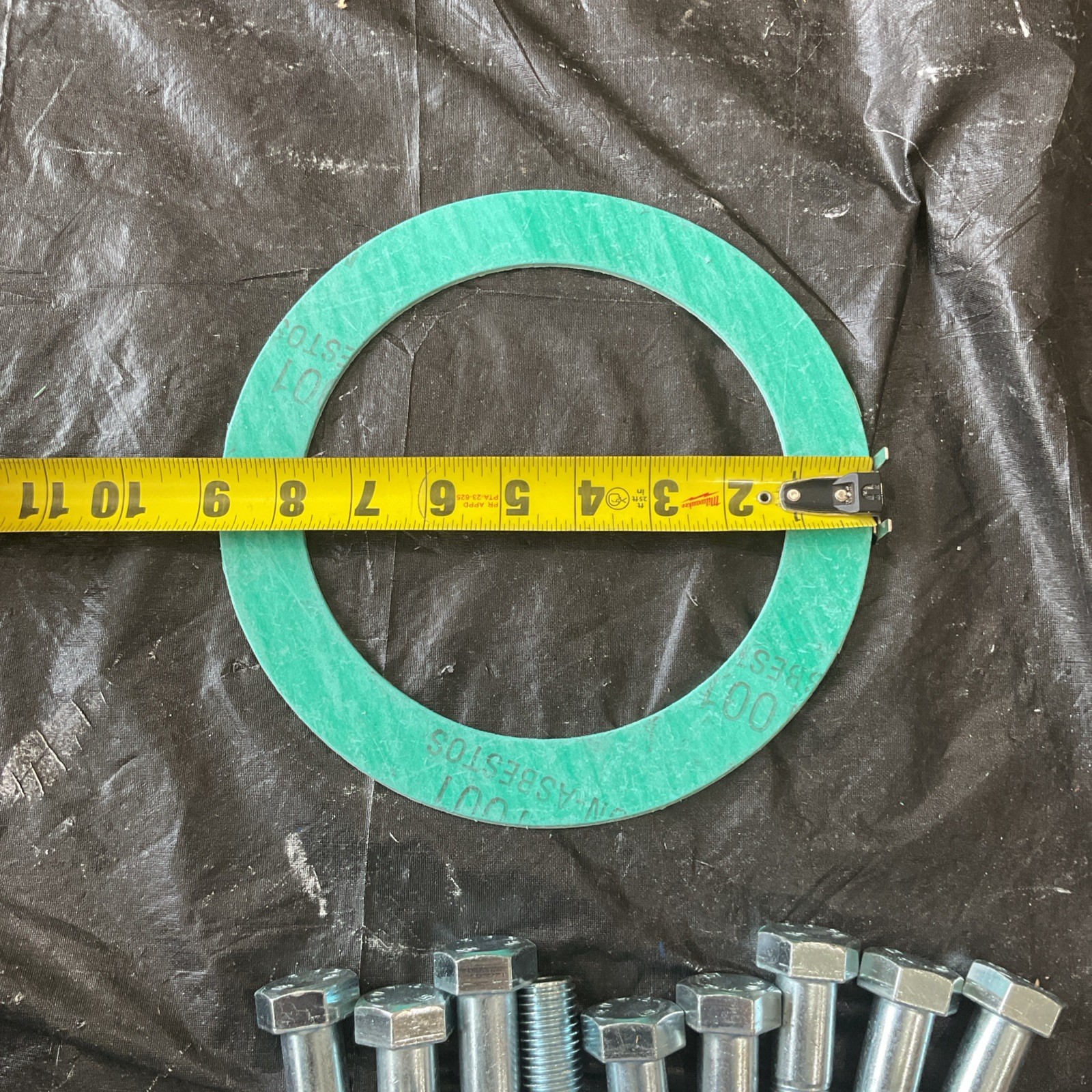 6″ Teadit 1001 NonAsb Gasket 1/8″ Ring A307A Hex Bolts Zinc A563 heavy Hex Nuts