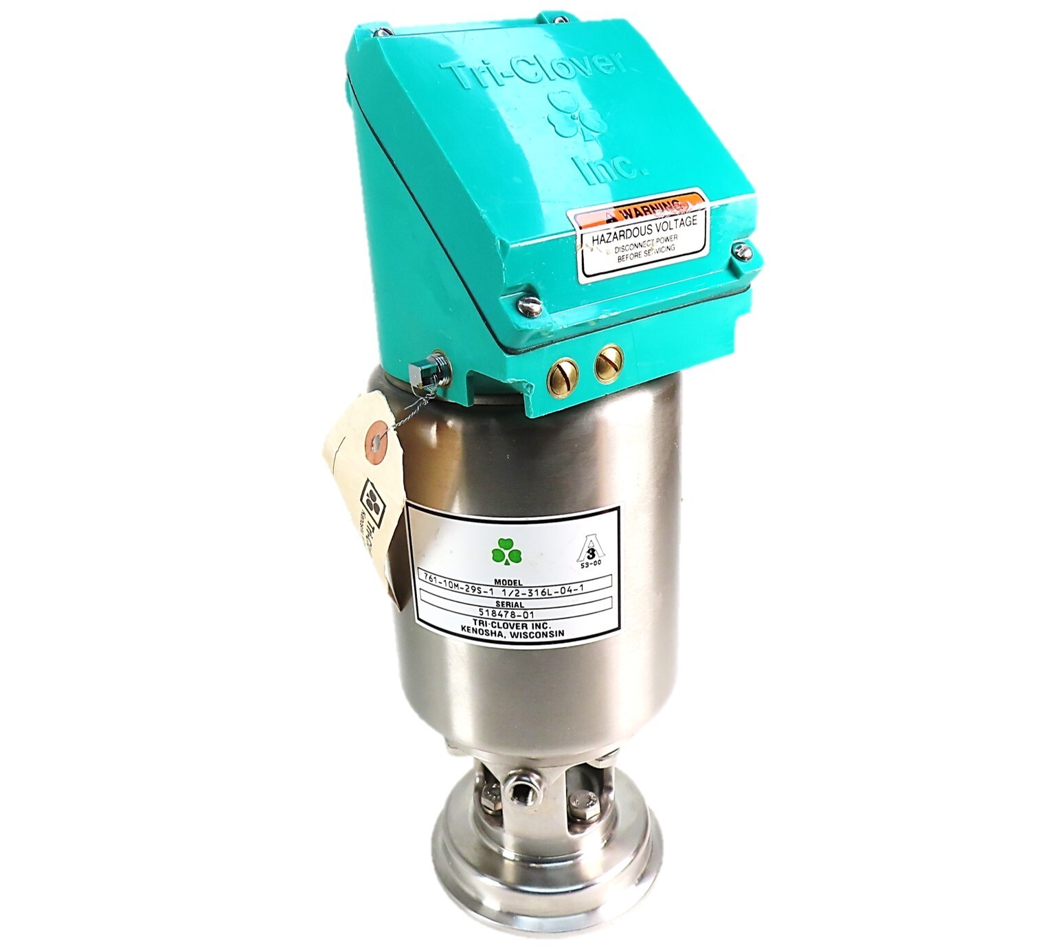 Tri-Clover 761-10M-29S-1 1/2-316L-04-1 Stainless Steel Air Actuated Valve NEW