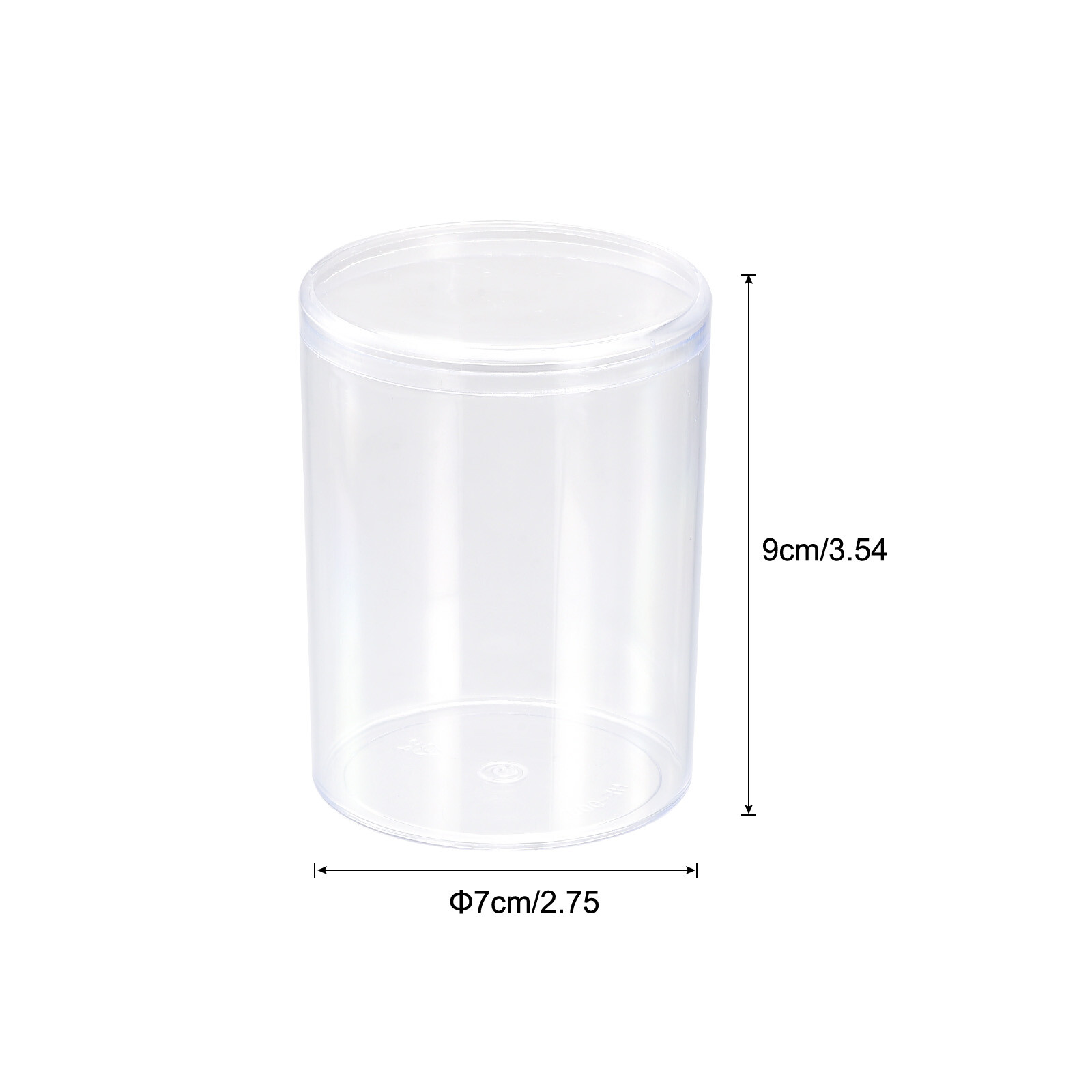 Round Storage Display Case Acrylic Plastic Storage Box, 7x9cm Clear Base