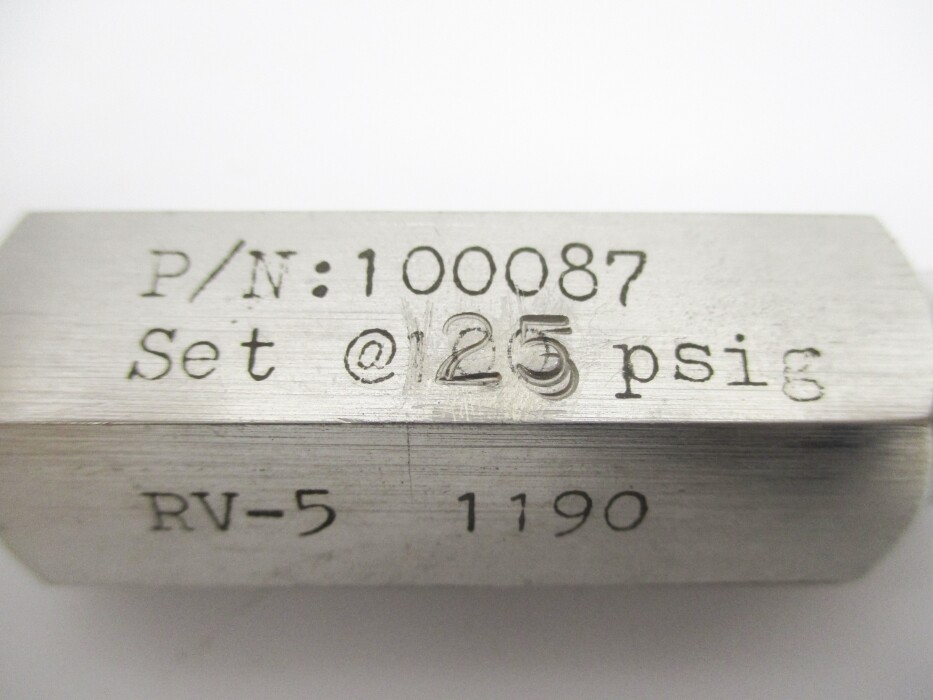 VALVE 100087 125PSIG NSNP