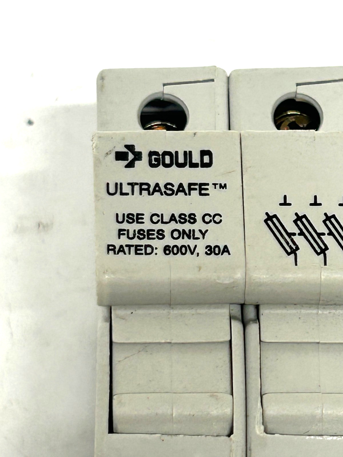 Gould UltraSafe USCC3 Class CC Fuse Holder 3 Pole 600V 30A 200kA DIN Rail