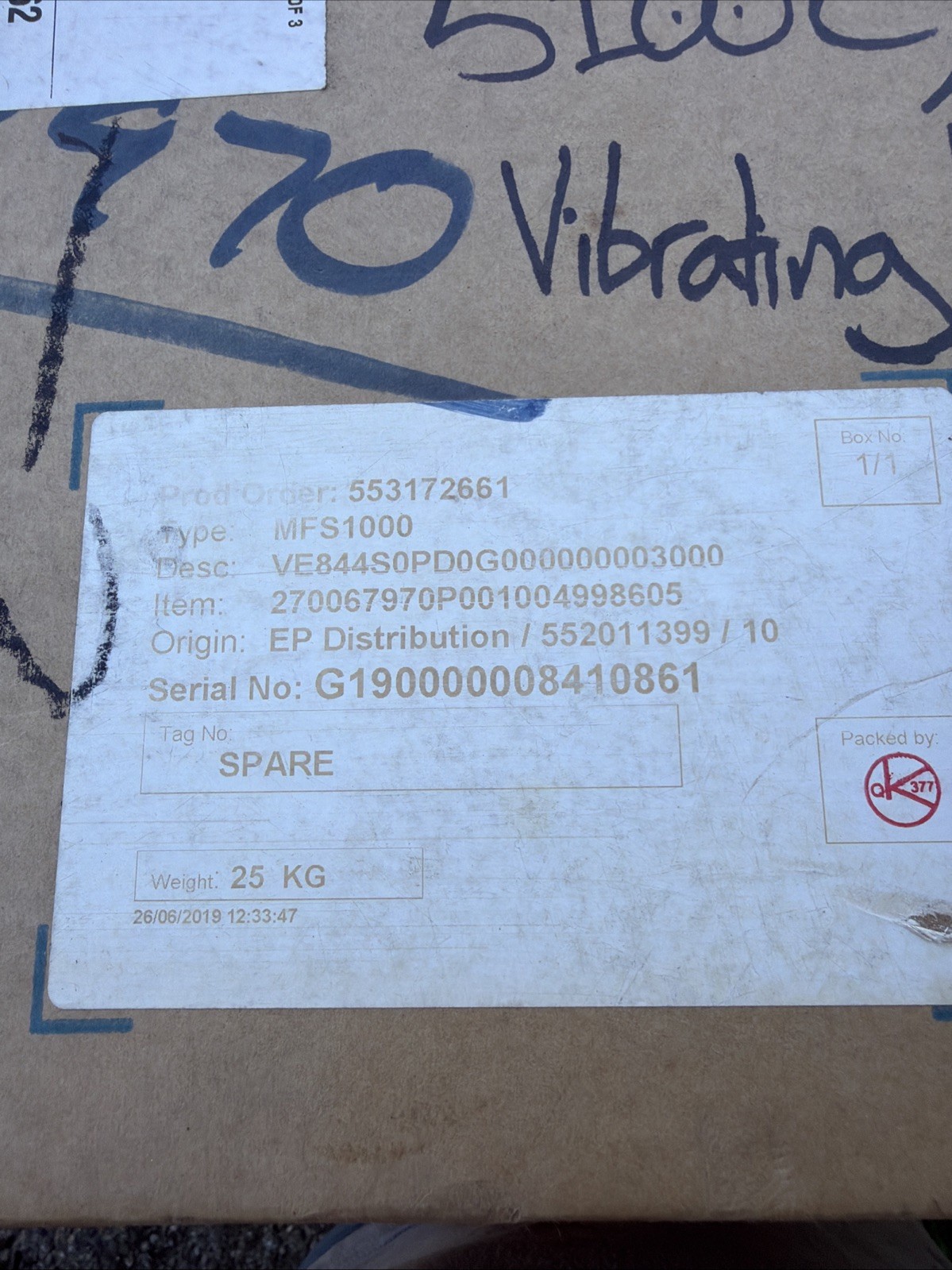 KROHNE OPTIMASS 1400c S25 Wellingborough UK NOS In Open Box