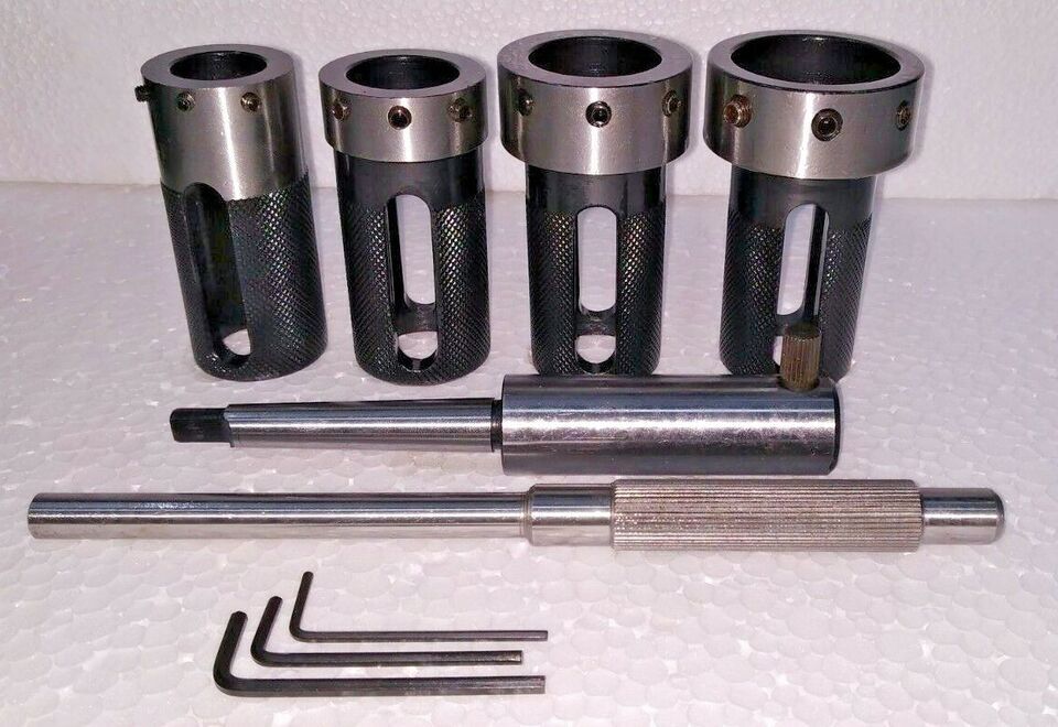 Lathe Tailstock Die Holder Set Of 4 Floating Type MT1 SHANK Holds Metric Die