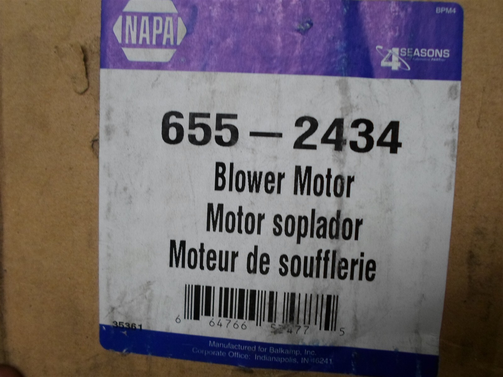 Napa 655-2434 UniMotor 35476 HVAC Blower Motor (FOUR SEASONS)