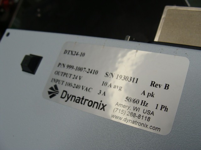 DYNATRONIX POWER SUPPLY DTX24-10 999-1007-2410 W/2 SEC PWR MODS DTX24-15-MOD-SP1