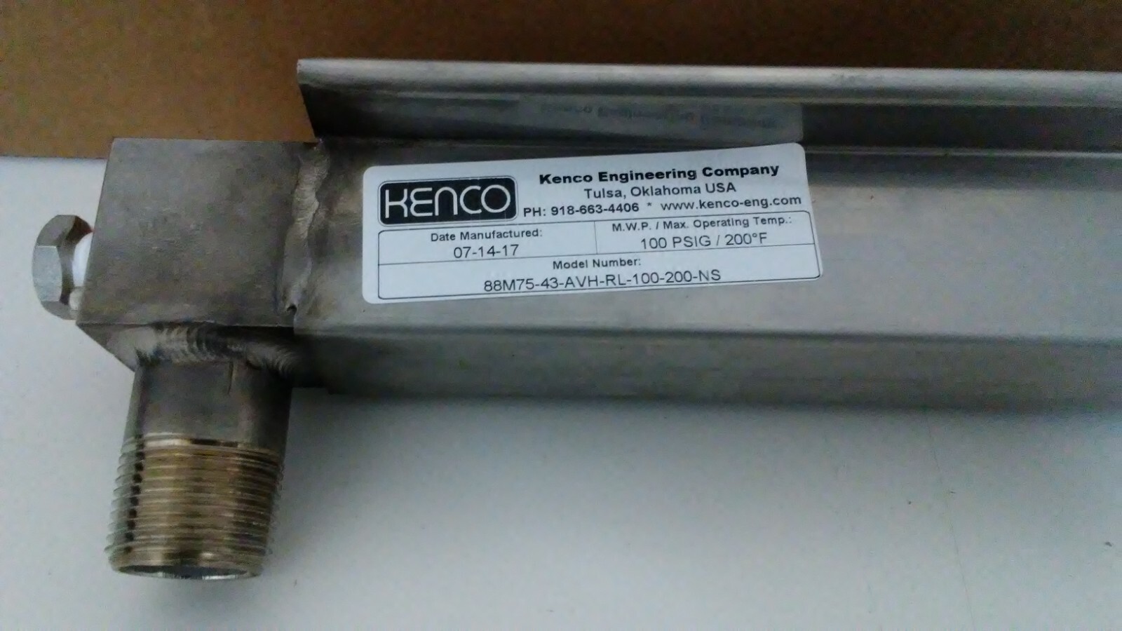 NIB! KENCO 100-PSIG 0-41″ AMBIENT FLOW METER GAUGE 88M75-43-AVH-RL-100-200-NS