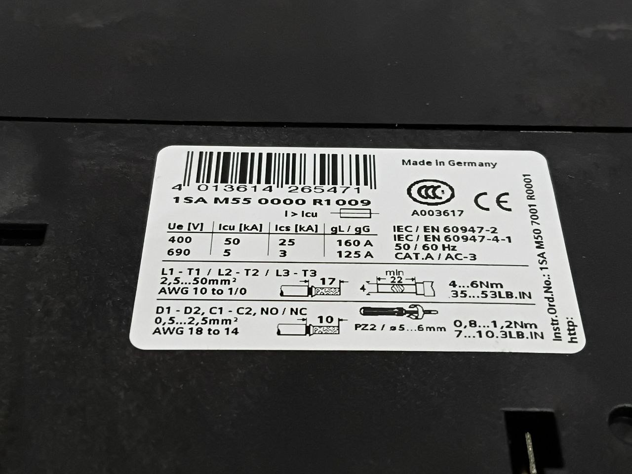 ABB MS495-90 1SAM550000R1009 Motor Starter 70-90A MS 495 (Unused New)