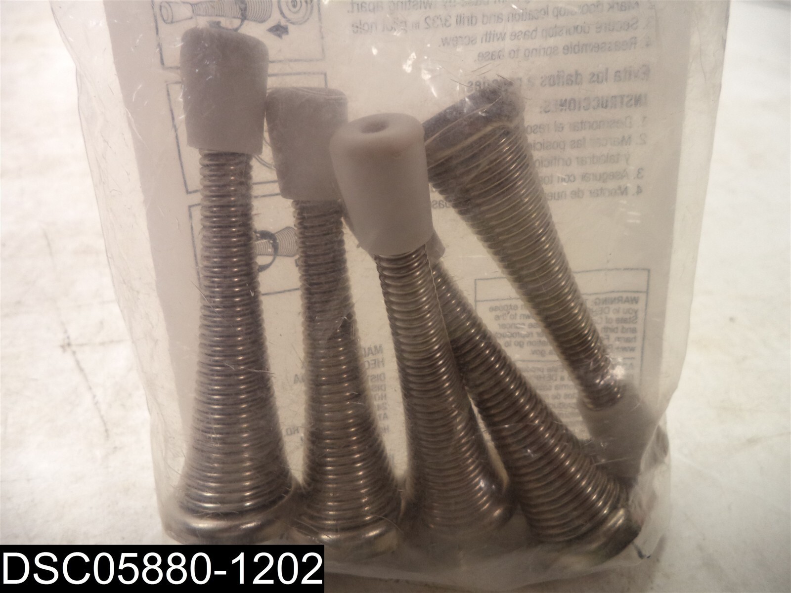 QTY=5: 1002316506 Everbilt Satin Nickel Spring Door Stops 030699155804