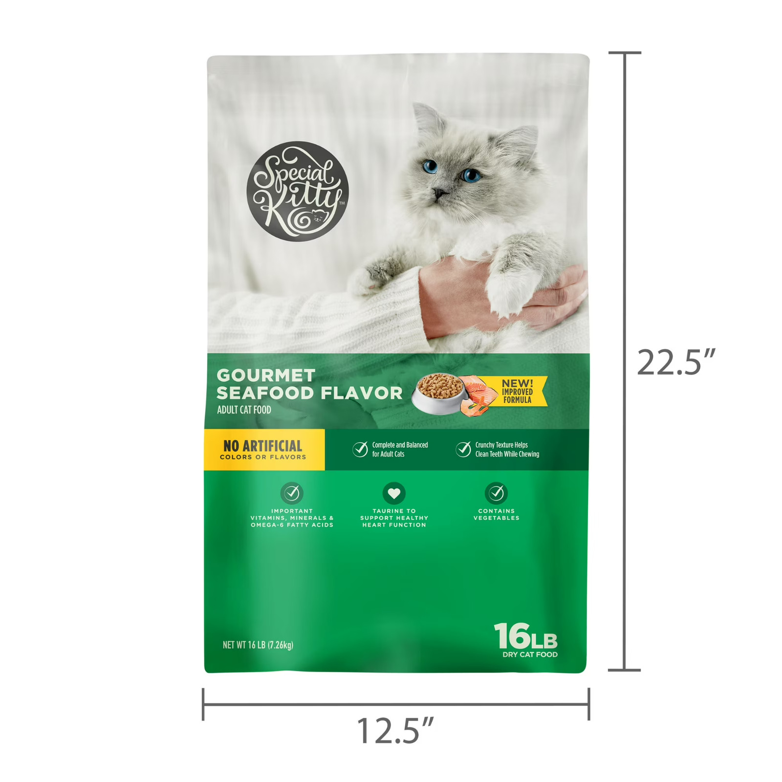 4 Pack Special Kitty Gourmet Formula Seafood Blend Flavor Dry Cat Food 16 lb Bag
