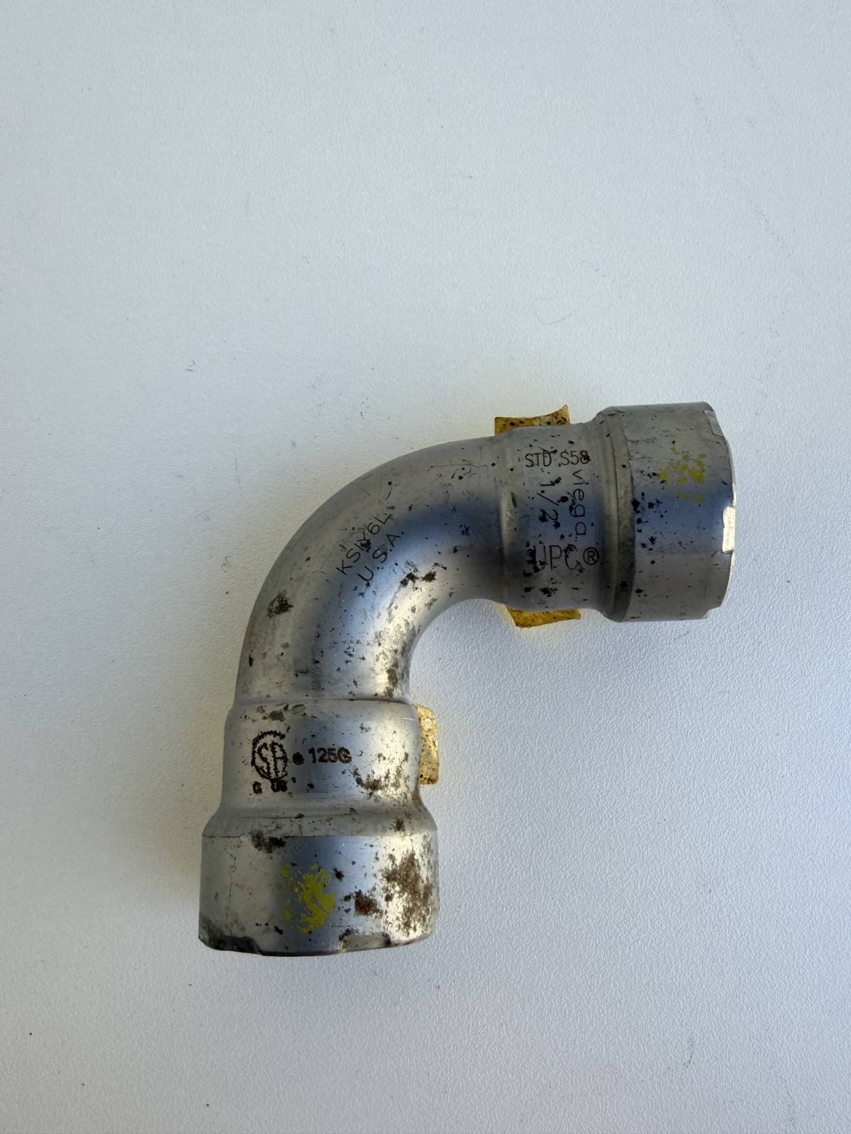Viega MegaPressG 25201 Carbon Steel 90 Degree Elbow 1/2 Inch Press Connection