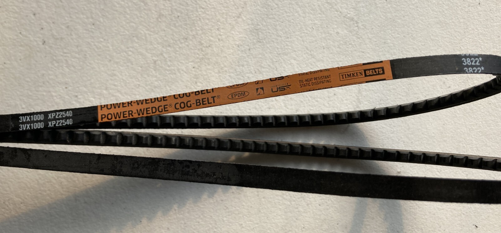 Timken Carlisle 3VX1000 Power-Wedge Cog V Belt USA Made