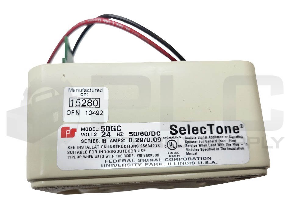 NEW FEDERAL SIGNAL 50GC /B SELECTONE SPEAKER24V 50/60HZ 0.29/0.09A *READ*
