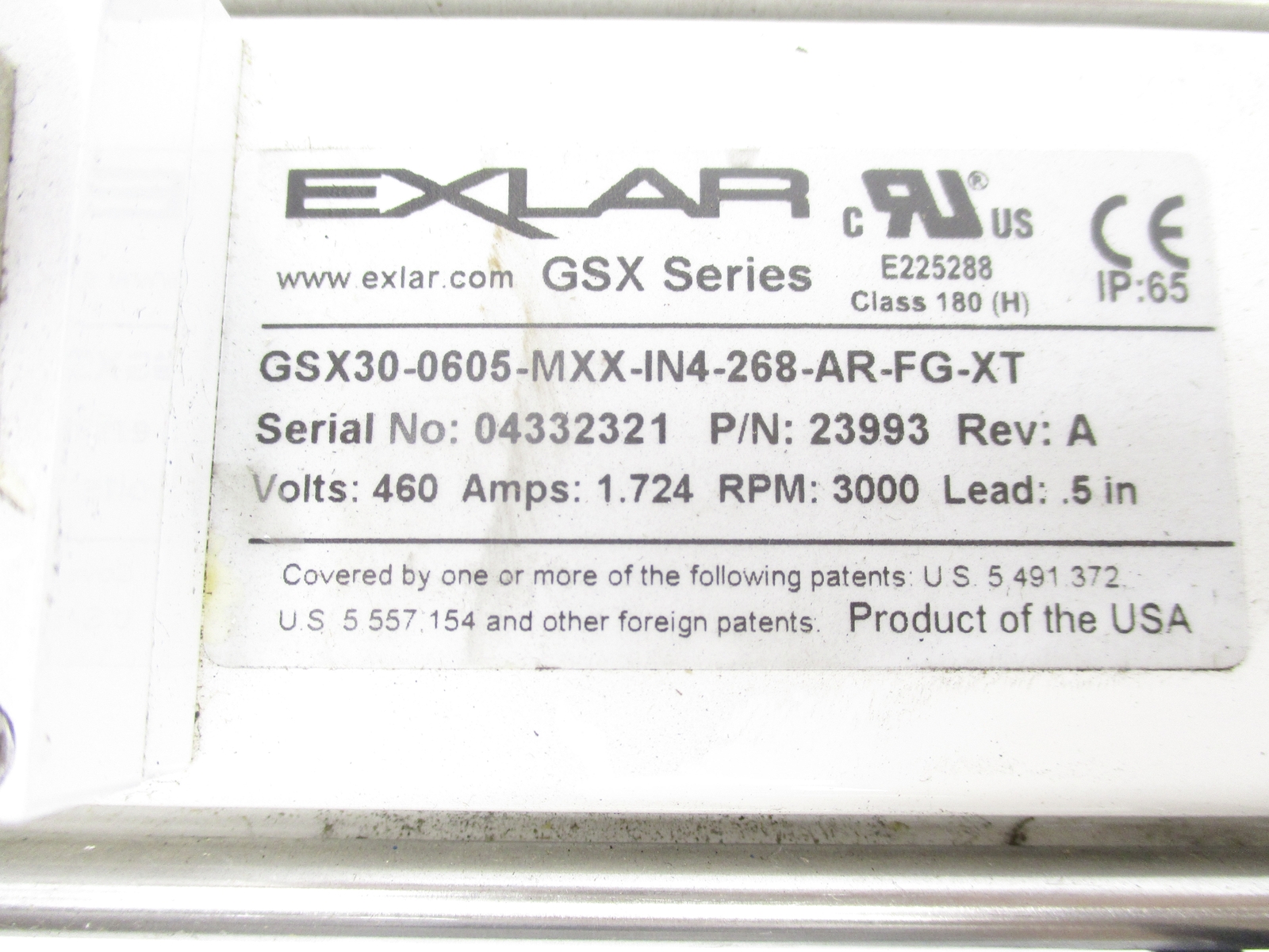 EXLAR GSX30-0605-MXX-IN4-268-AR-FG-XT (AS PICTURED) NSNP