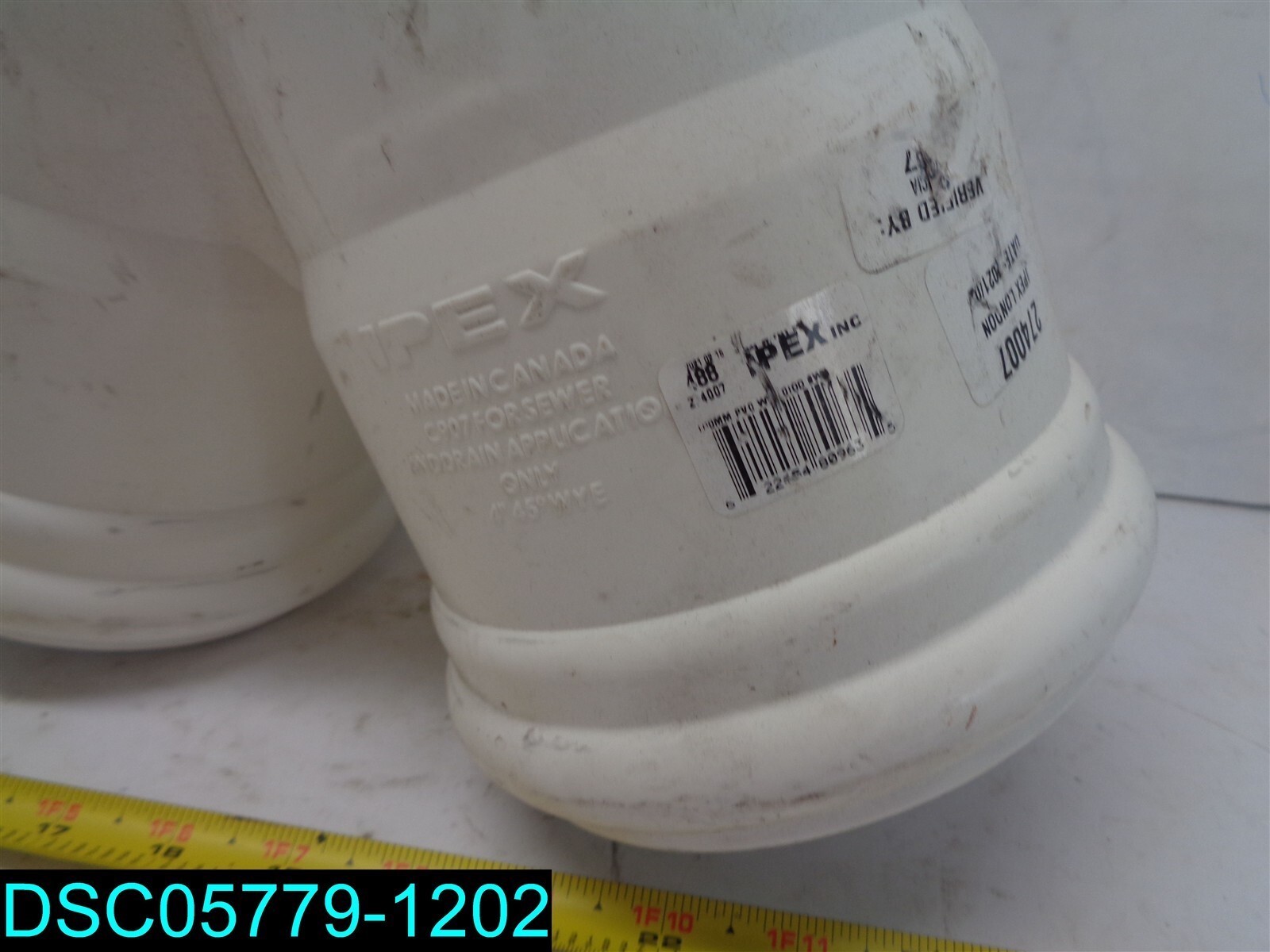 4″ PVC SDR 35 1/8 Bend 45Â° Wye 622454809635