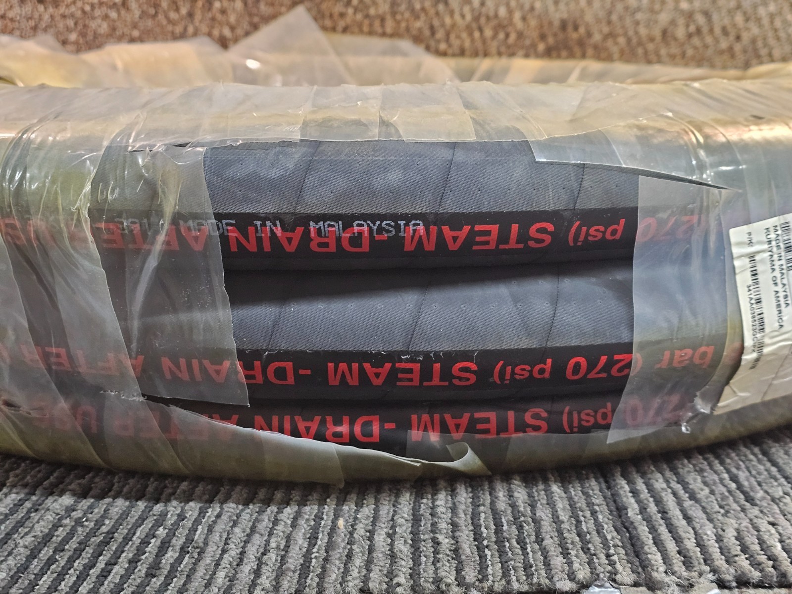 Alfagomma T341AA150X50 1 1/2 in. ID x 50 ft 270 PSI Chlorobutyl Steam Hose Black