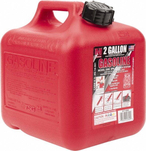 Made in USA 2 Gal High Density Polyethylene Spill-Proof CARB Gas Can 9-3/4″ H…
