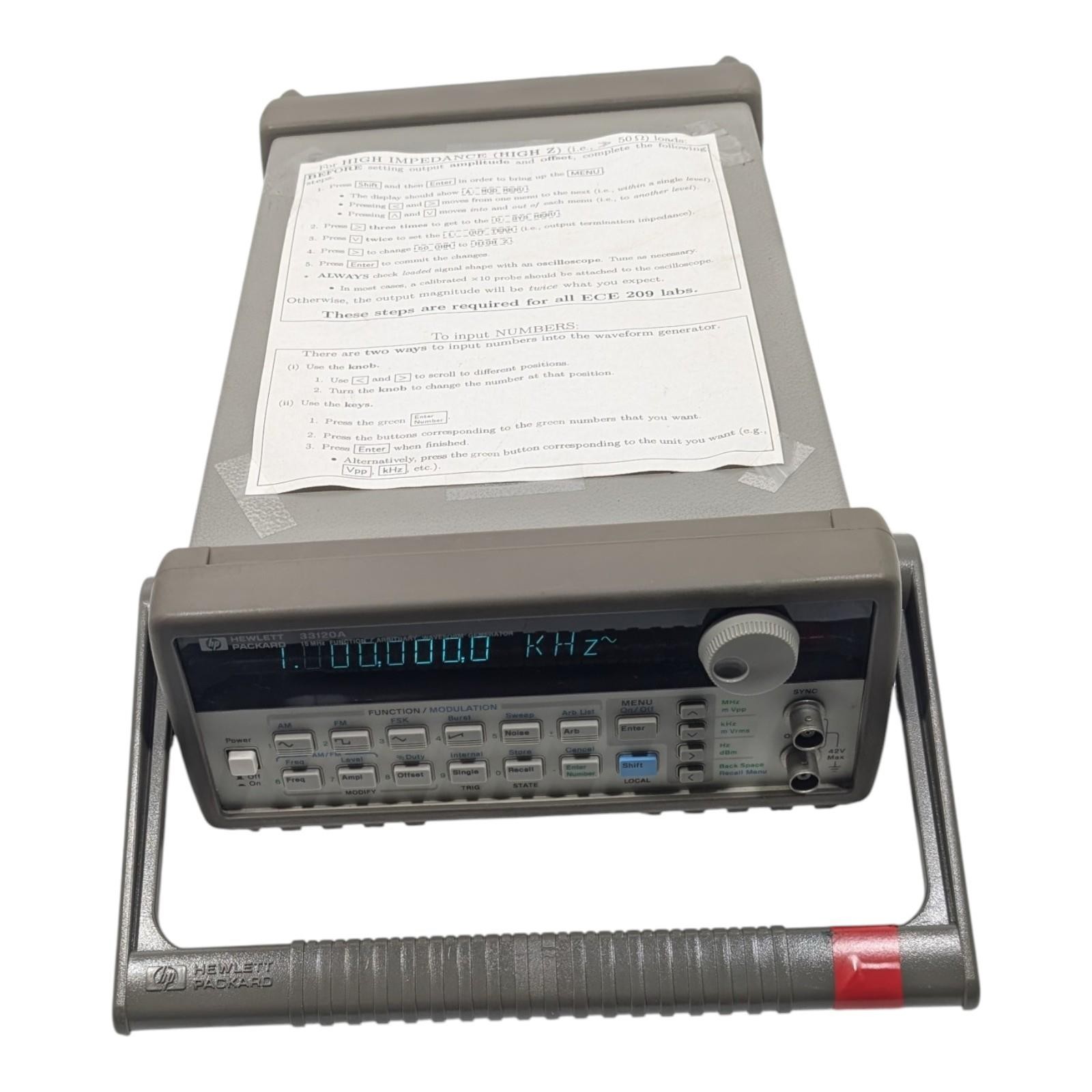 Hewlett Packard 33120A function generator