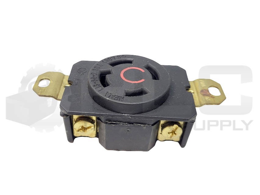 NEW NEMA L16-30-R TURNLOCK SINGLE RECEPTACLE BLACK 30A 480V 3-POLE