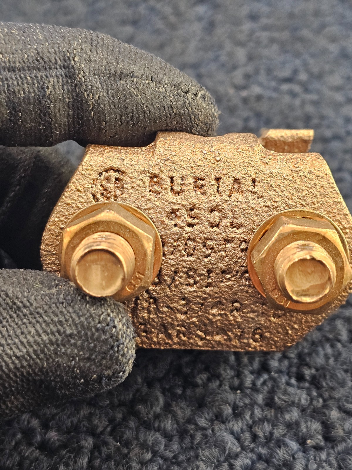 Burial Grounding Connector, Copper Alloy 4 SOL-2/0 STR 1/2 ROD 1/4 IPS
