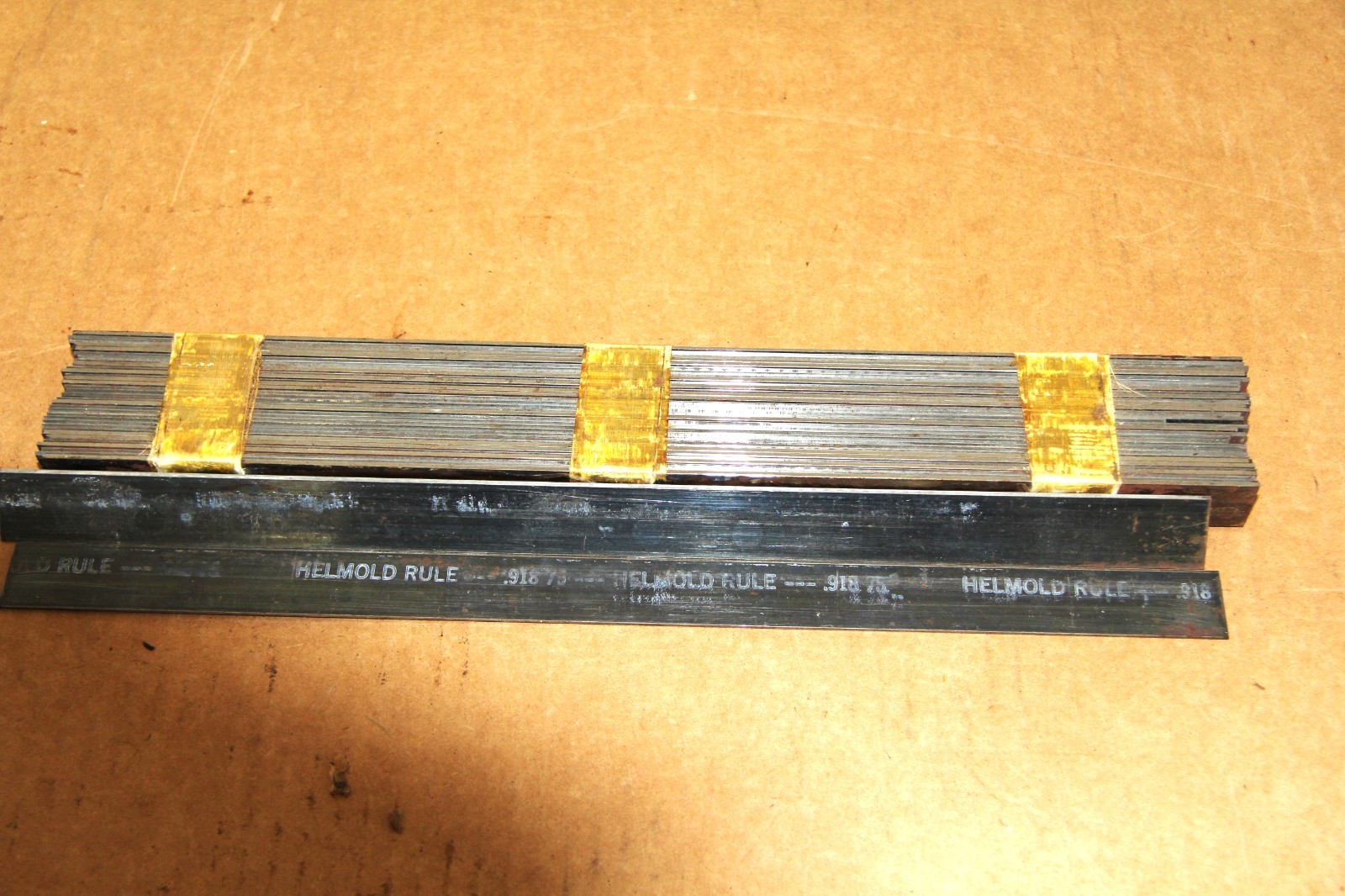 34 Helmold Steel Face Rule Die Material .918″ x 14-1/4″ 75 degree Center Bevel