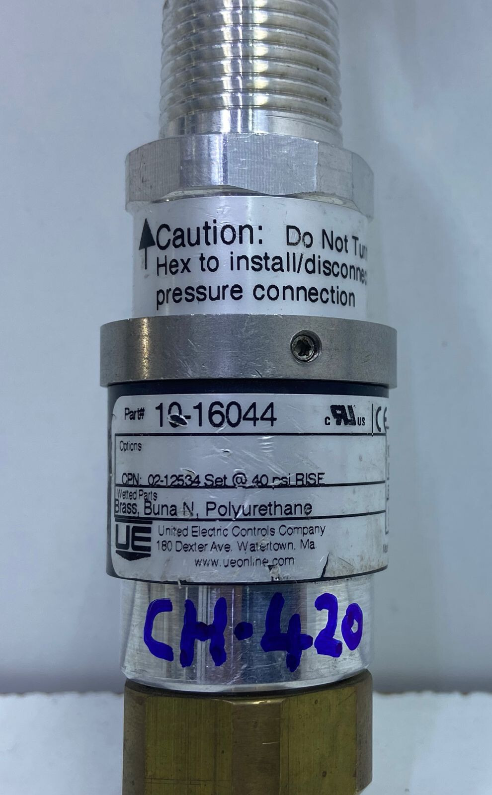 Fike United Electric Controls 10-16044 Discharge Pressure Switch 10-15 , CH#420