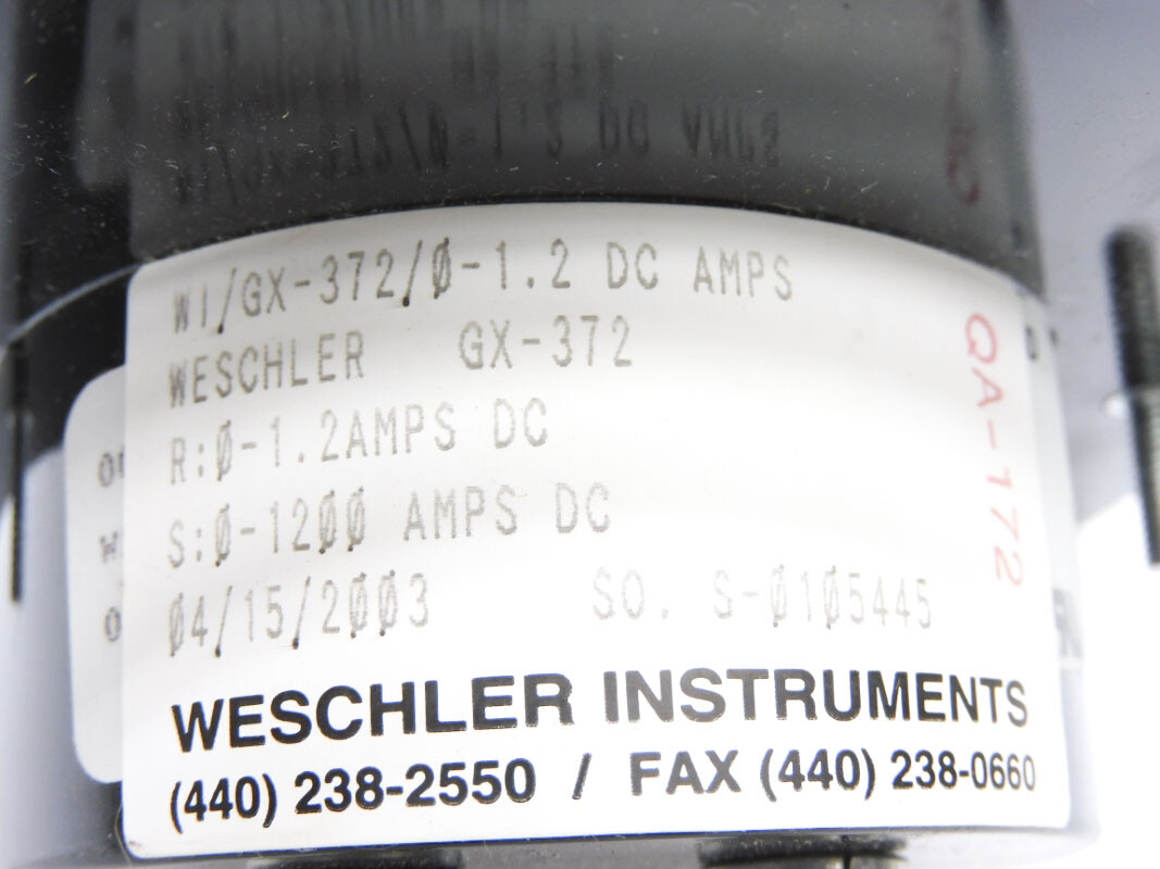WESCHLER INSTRUMENTS W1/GX-372/0-1.2 0-1200ADC NSMP