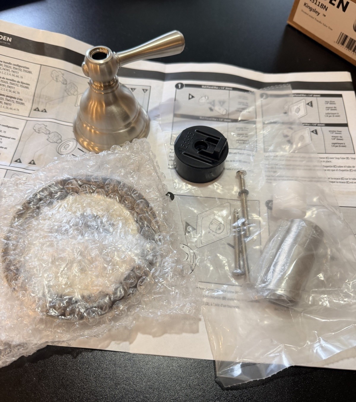 Moen T4311BN Kingsley Single-Handle Transfer Valve Trim Kit in Brushed Nickel