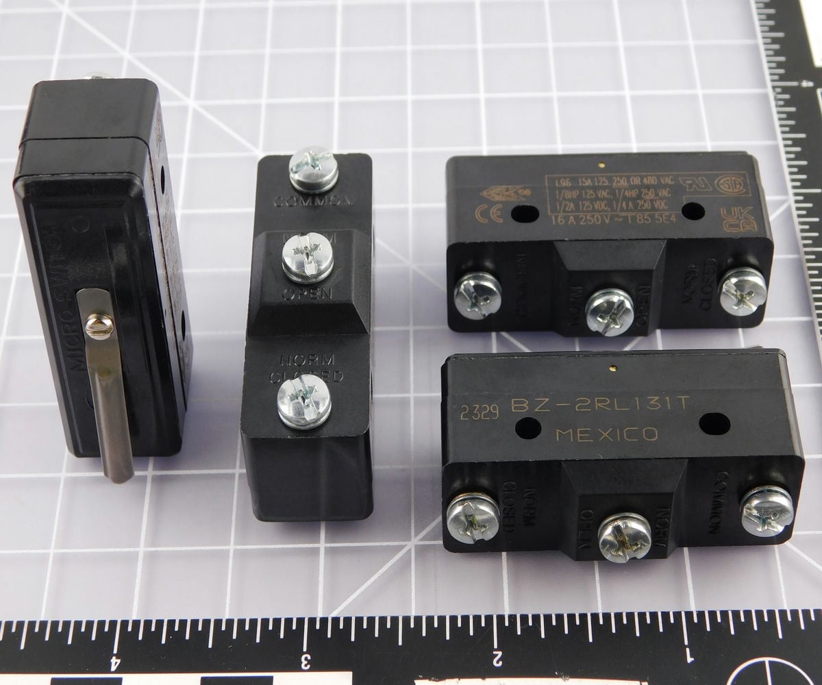 Lot of 3 HONEYWELL BZ-2RL131T Large Basic Switches: BZ Series, Single Pole Doub