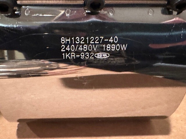 Seiwa Heater Band 240/480V 1890W Part# 8H1321227-40 1KR-932