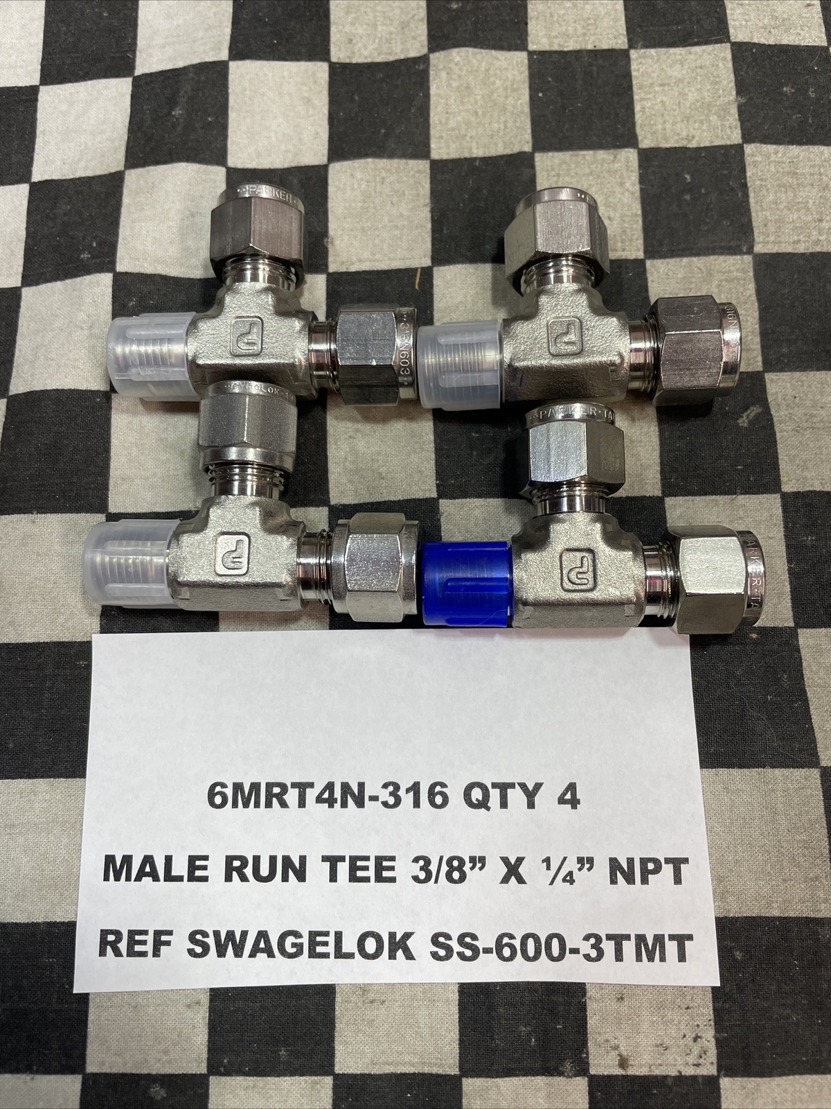 PARKER 6MRT4N-316 & 8MRT6N-316, TEE BRANCH, LOT OF 5, SHIPSAMEDAY#1637F32