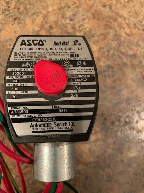 Asco EF8263G210 Solenoid Valve 120V 3/8″ NPT