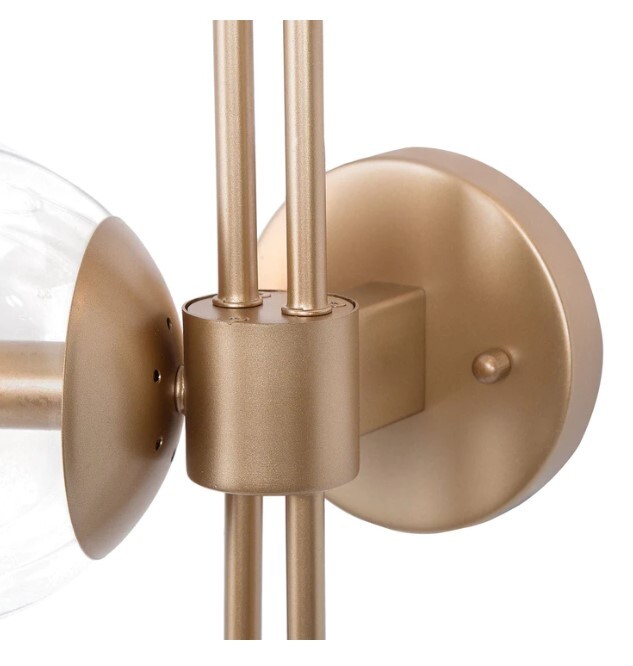 LNC Gold Linear Light 3-Light Modern Sconce with Clear Glass Globes