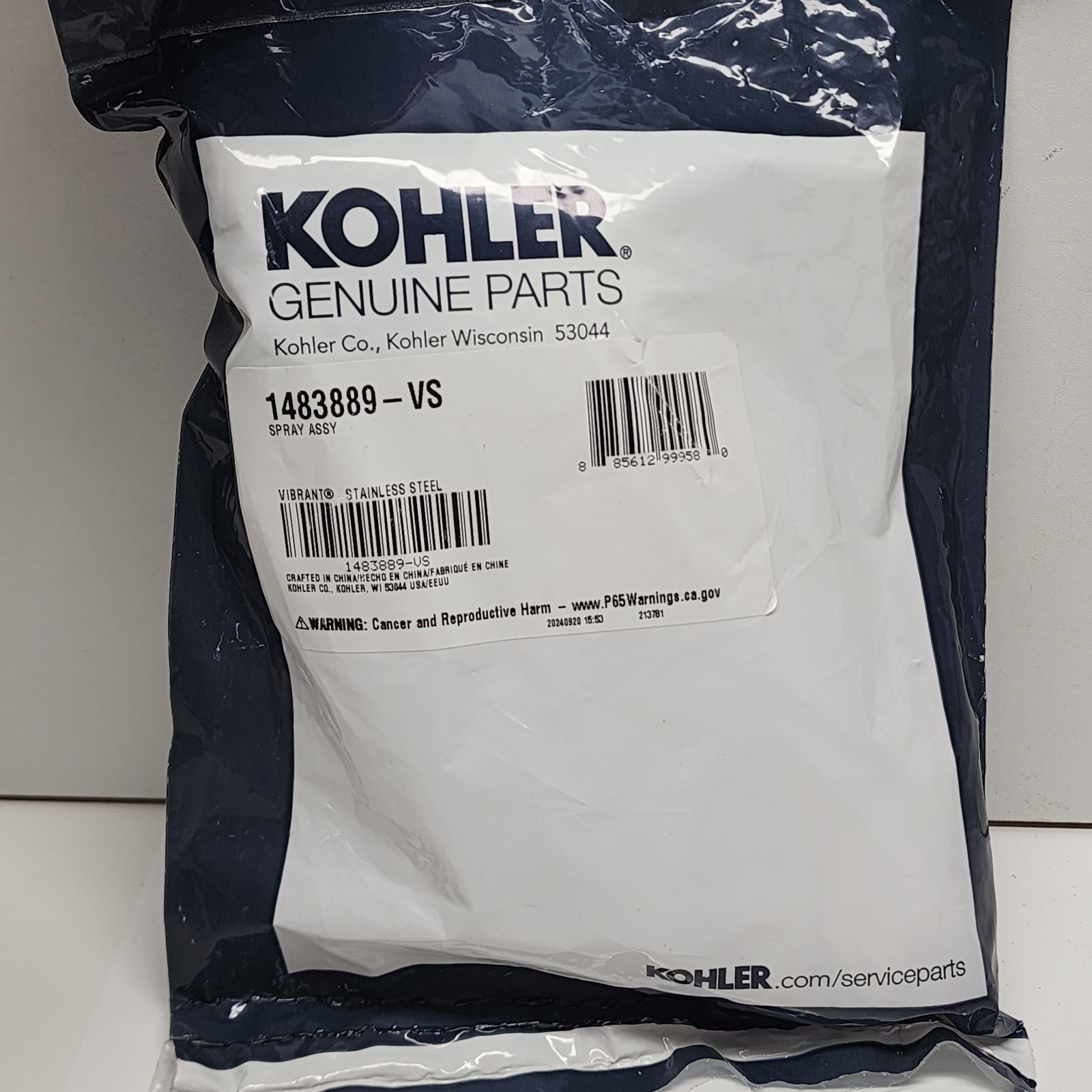 Kohler 1483889-vs Vibrant Stainless Color New Sprayer Replacement