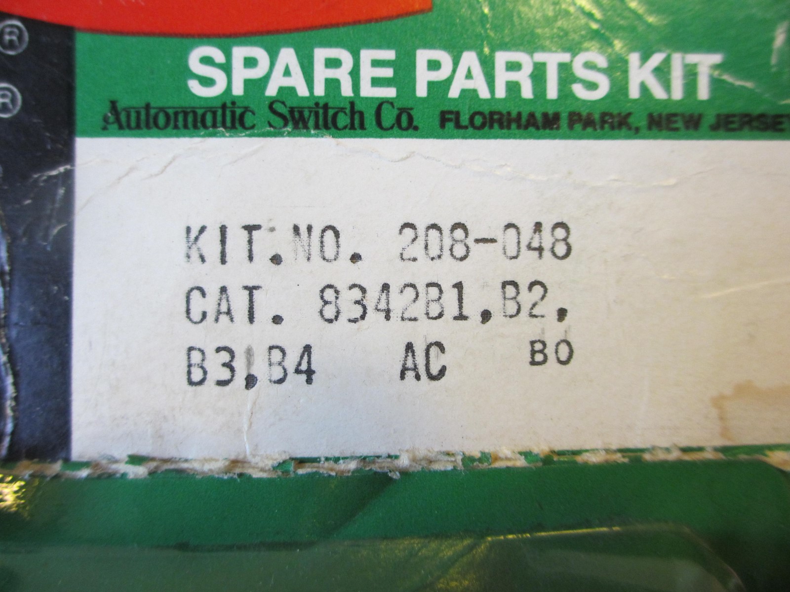 Asco Red Hat Spare Parts Rebuild Kit 8342, 208-048 Cat. 8342B1, B2, B3,B4 AC