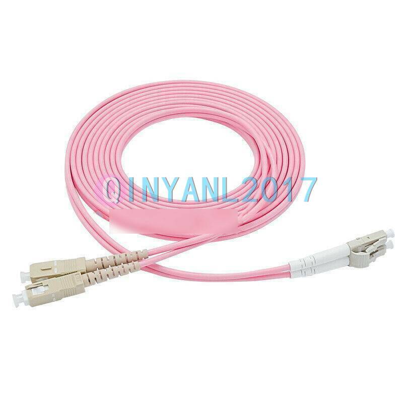 1M Duplex OM4 Multimode 3.0mm LC UPC to SC UPC Fiber Optic Patch Cord Cable