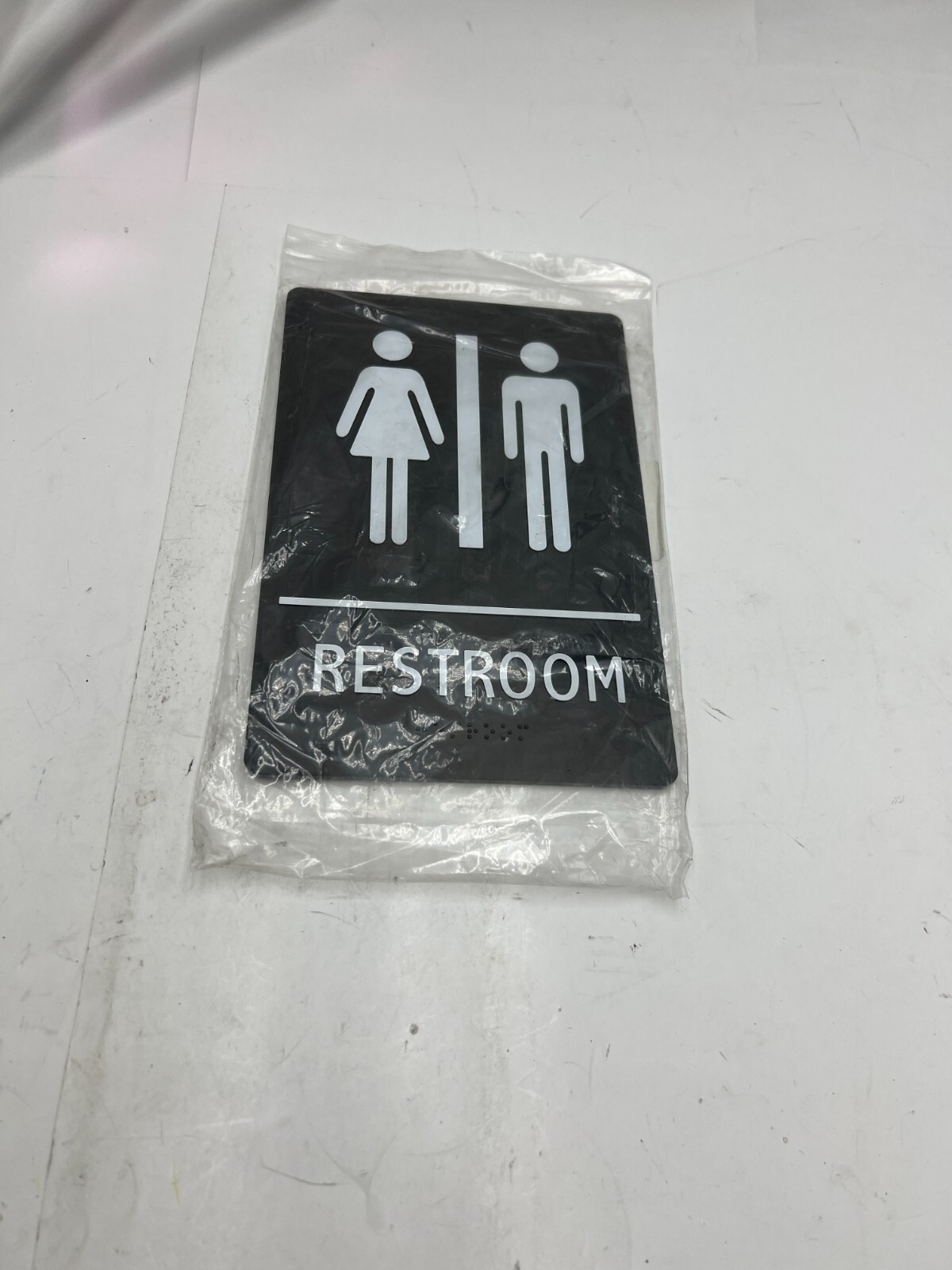 (QTY 2) Restroom Sign 9 In Height 6 In Width Abs Plastic Vertical 486G75 Black