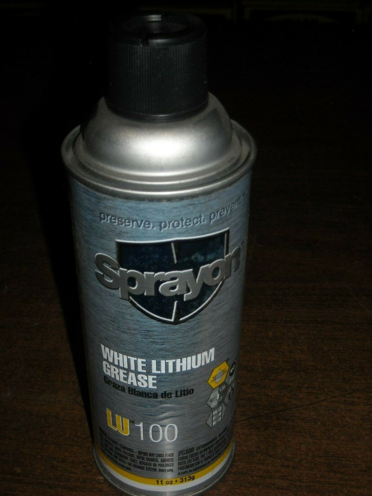 LU-100, Sprayon, White Lithium Grease, Spray Lubricant LU100, S00100000, 11oz