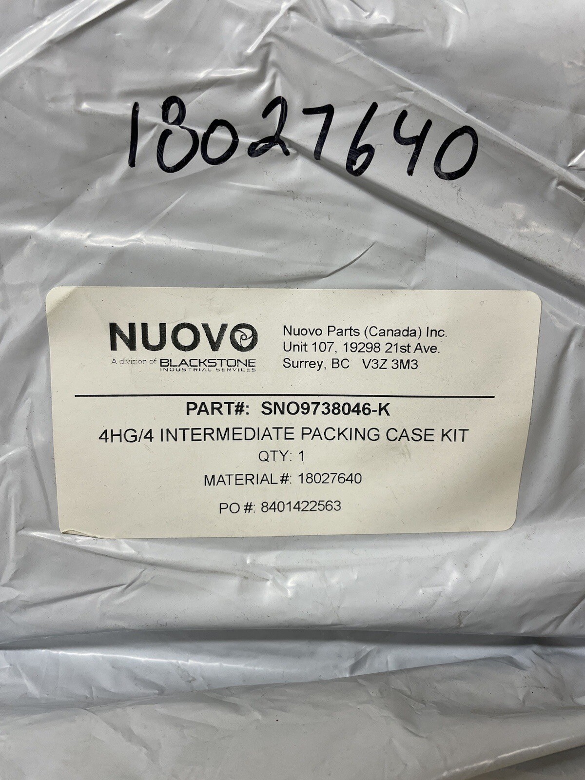 Nuovo Pignone Pump 4HG/4 Intermediate Packing Case Kit SNO9736557