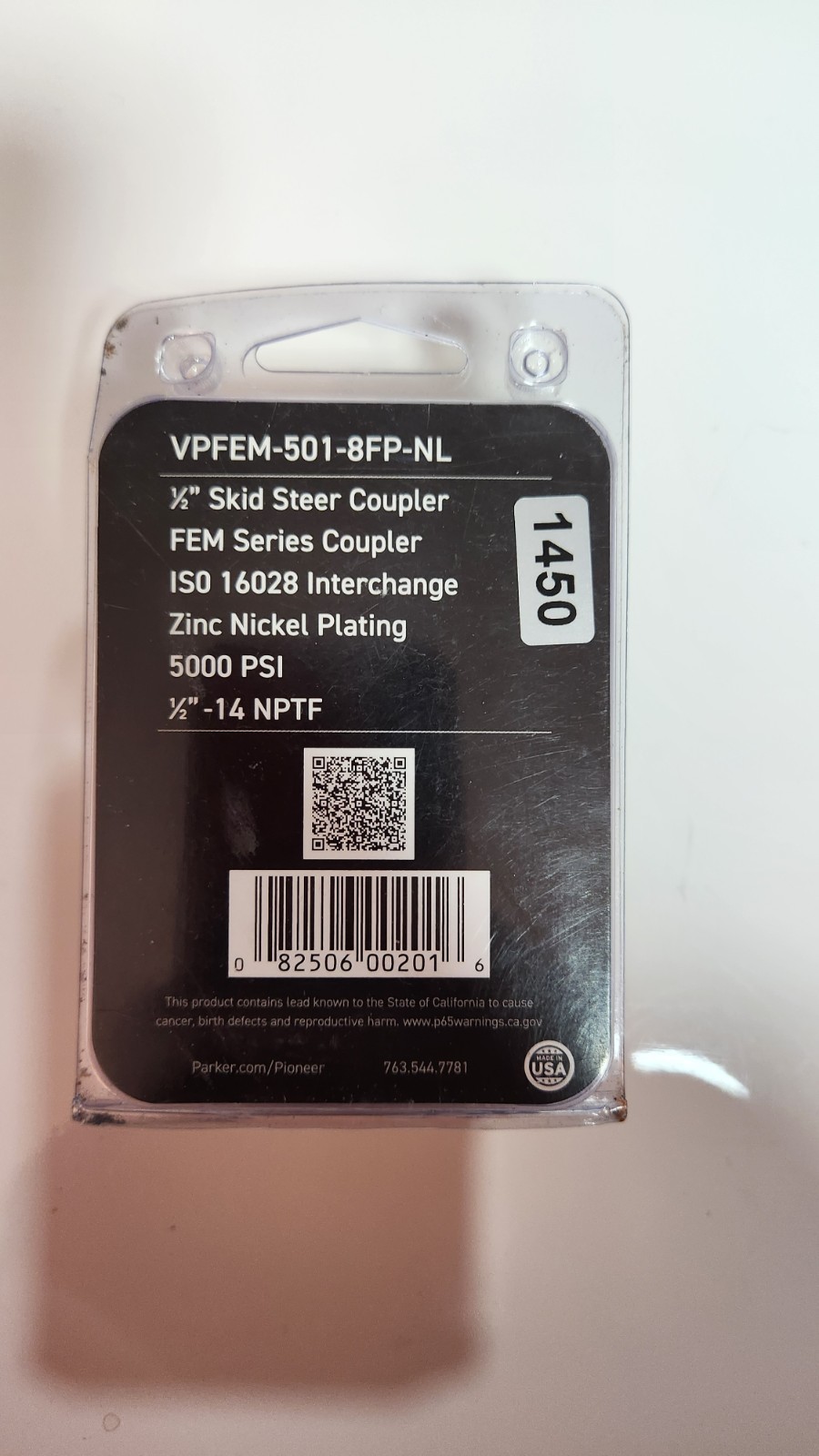 Parker VPFEM-501-8FP-NL Hydraulic Quick Connect Hose Coupling