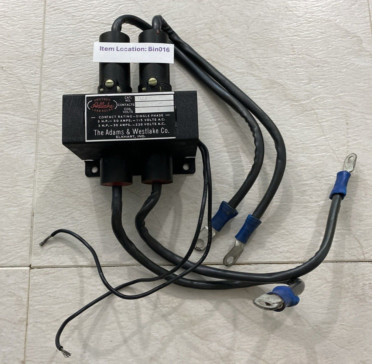 ADLAKE 1123-87-4 RELAY NORMAL OPEN 115V 50/60HZ, 1123874