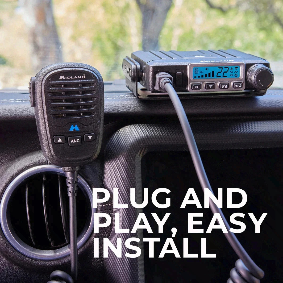 Midland MXT115 MicroMobile GMRS Radio 15W Mobile Two Way Bundle