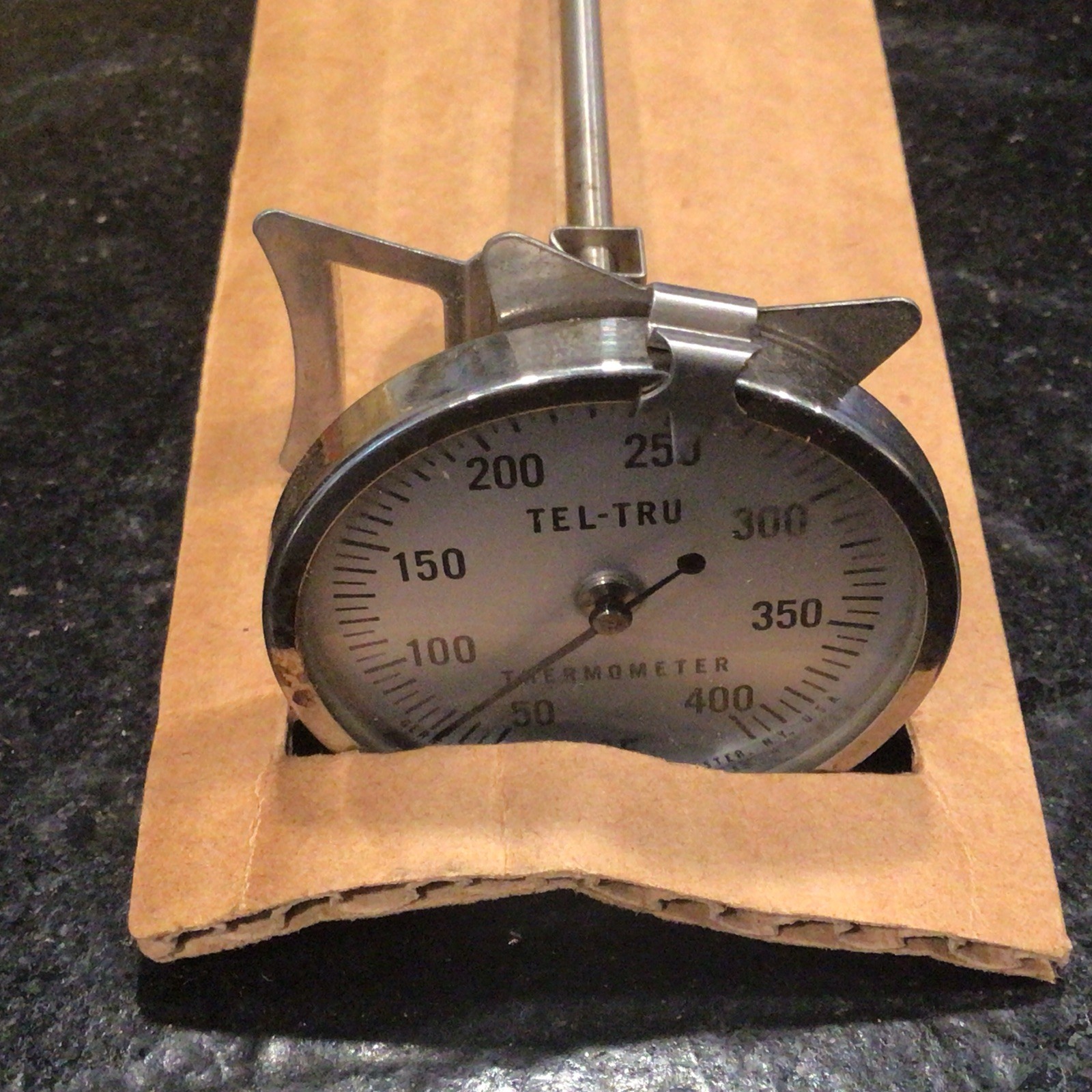 Tel-Tru Thermometer 50-400 Stem, 8”