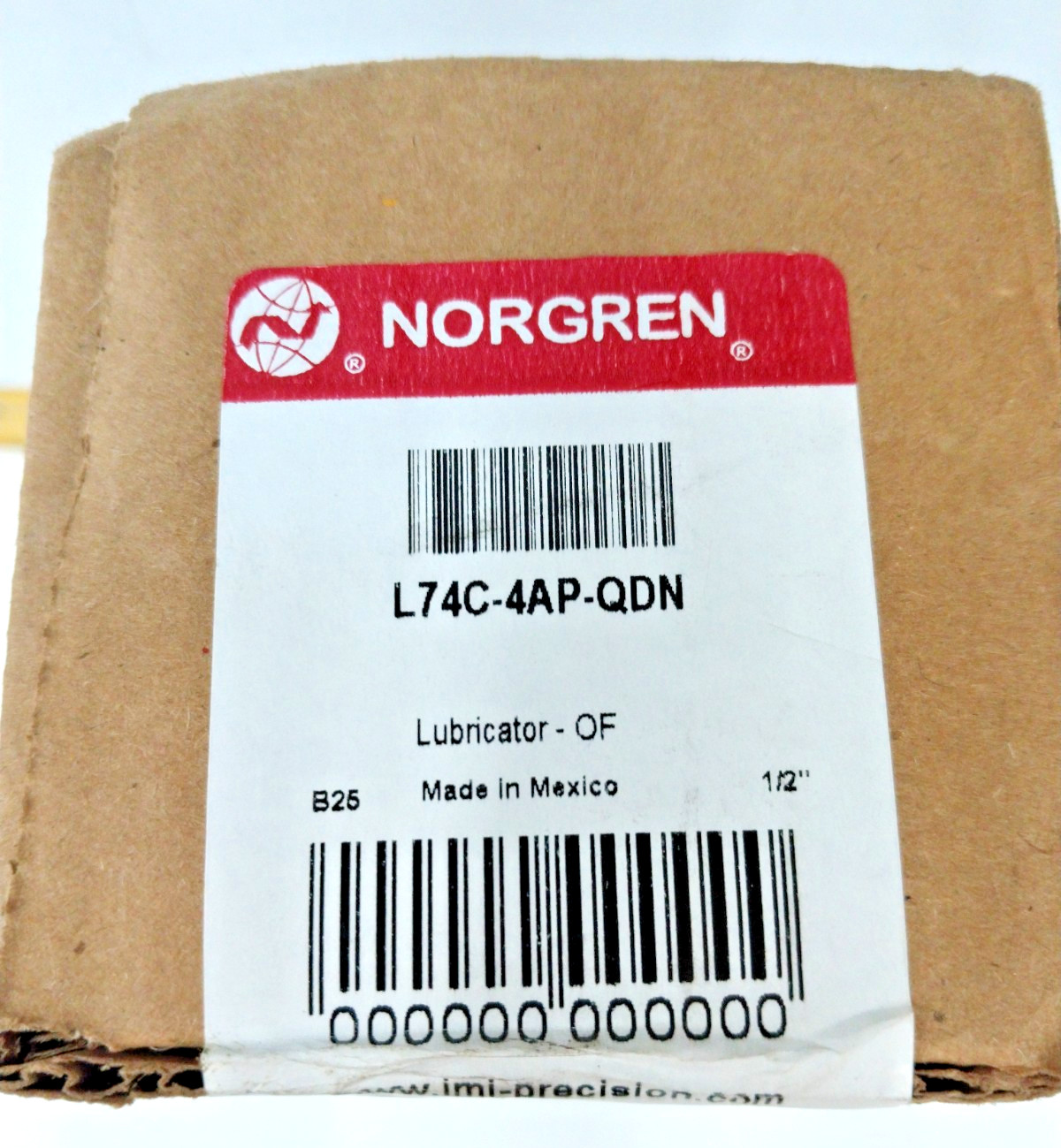 New Norgren Oil-Fog Lubricator 1/2″ NPT Ports L74C-4AP-QDN