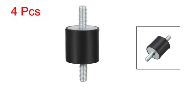 D20xH20mm Rubber Vibration Isolator Mounts Shock Absorber w M5x13mm Studs 4pcs