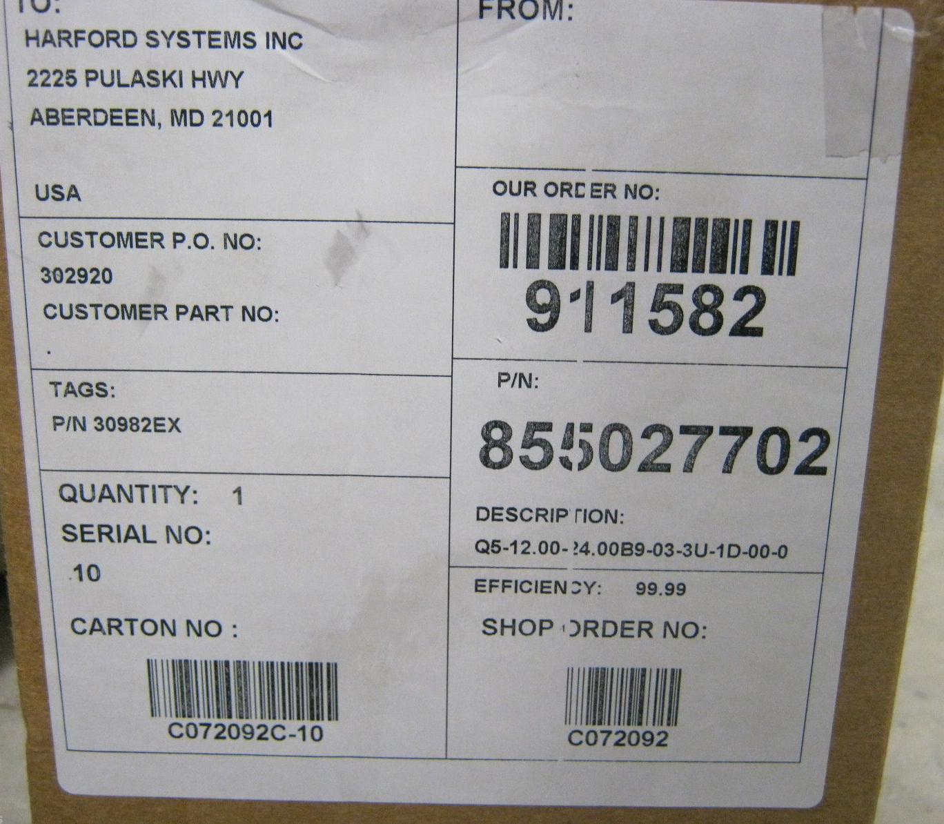 LAB PRODUCTS INC 855027702 AIR FILTER UNIT Q5-12.00-24.00B9-03-3U-1D-00-0