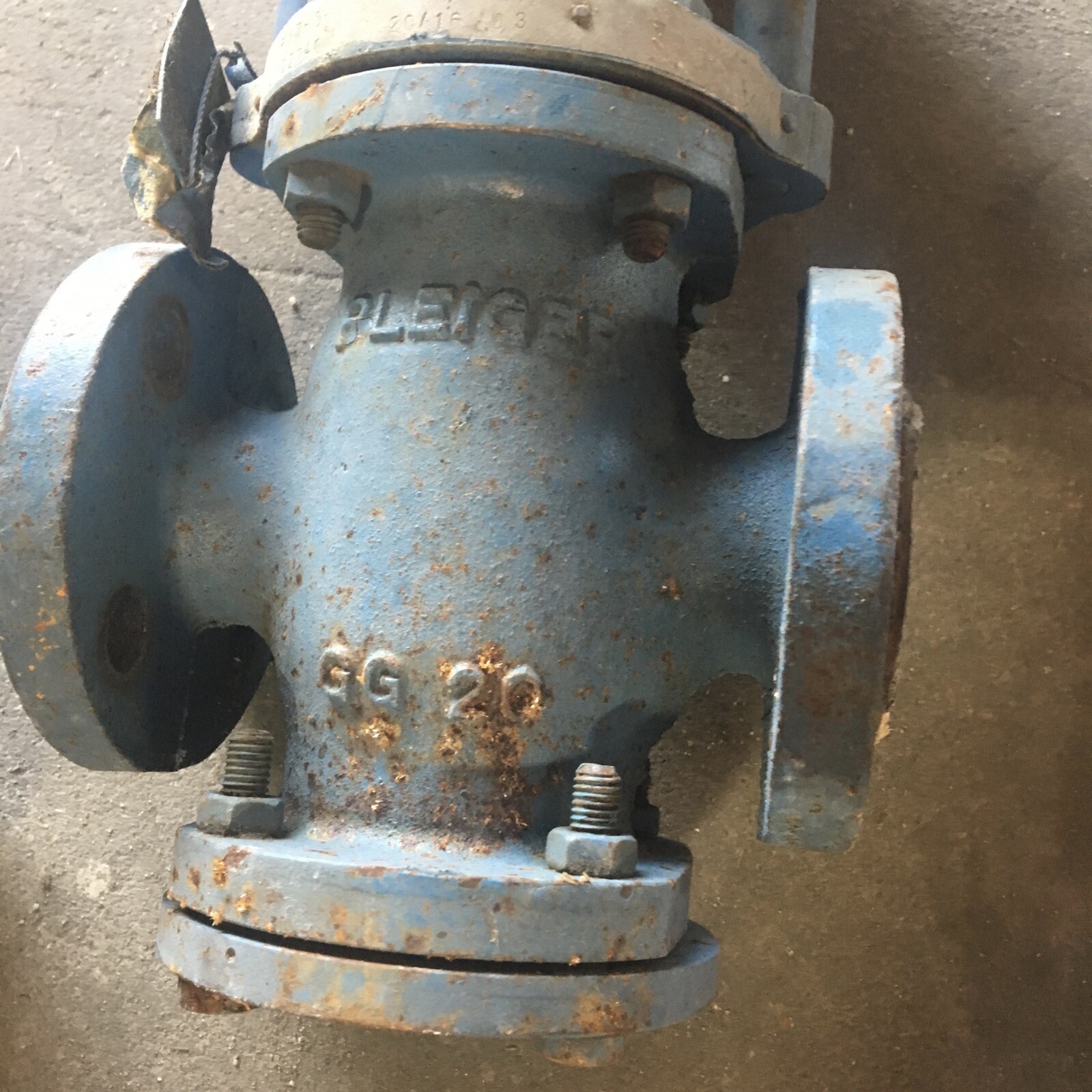 PLEIGER DN20PN16 GG20 ACTUATED FLANGED GLOBE VALVE